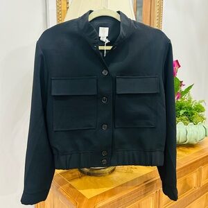 Joie Black Bomber Jacket. Lined and can be worn year round. Dress up or down.